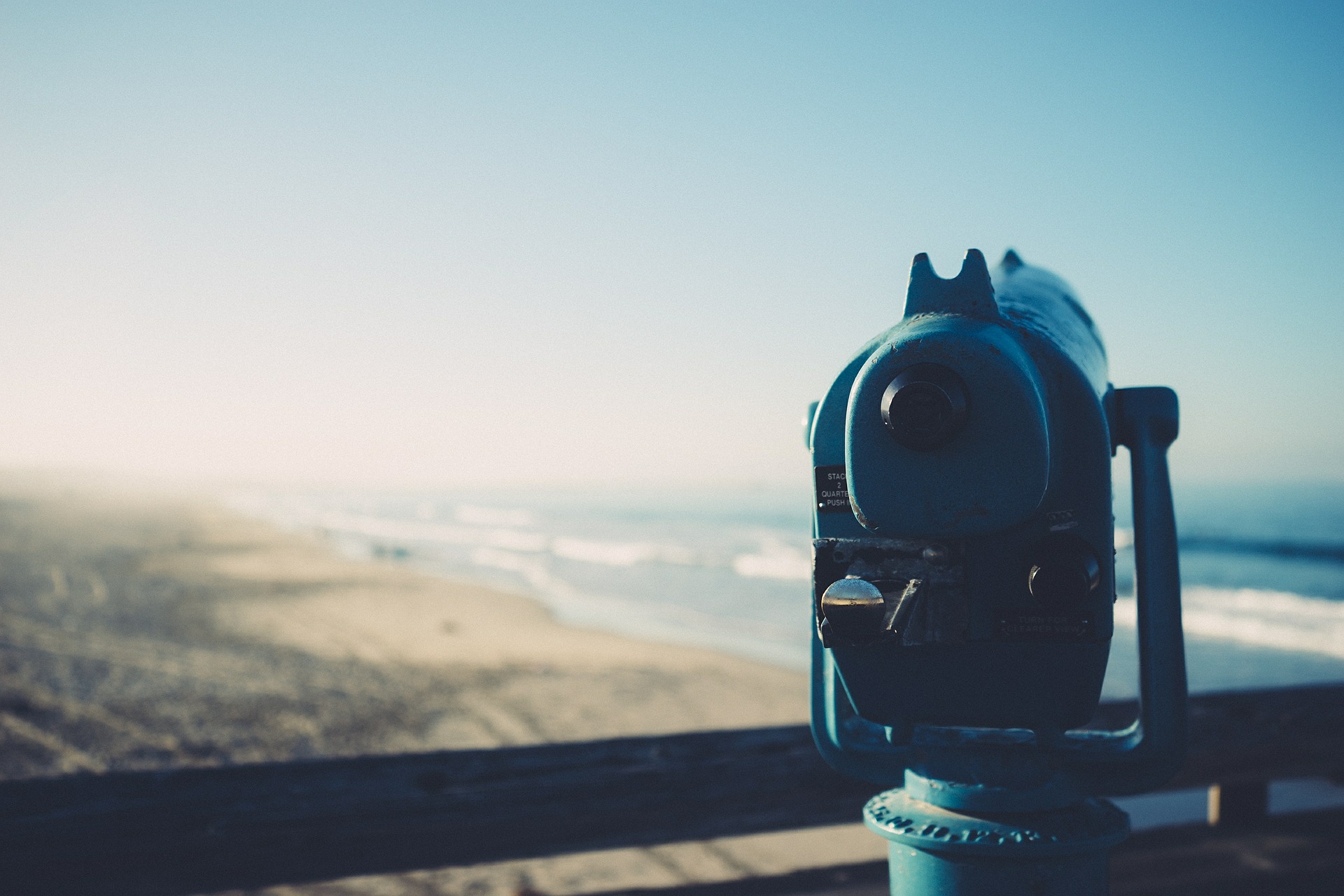 telescope overlooking the beach